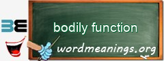 WordMeaning blackboard for bodily function